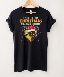 AFL This is christmas Pajamas T shirt Hawthorn Hawks T shirt