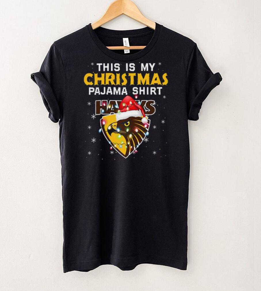 AFL This is christmas Pajamas T shirt Hawthorn Hawks T shirt