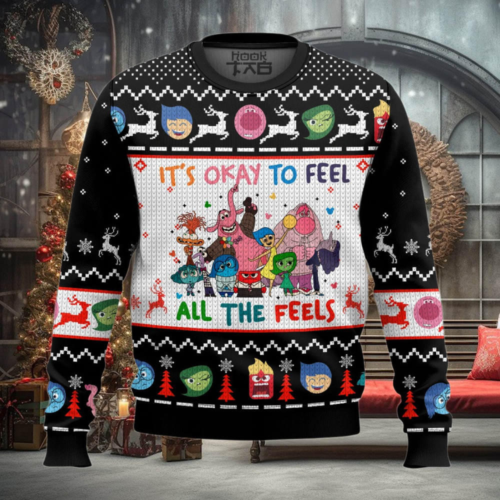 It’s Okay To Feel All The Feels Inside Out Ugly Sweater It’s Okay To Feel All The Feels Inside Out Ugly Sweater
