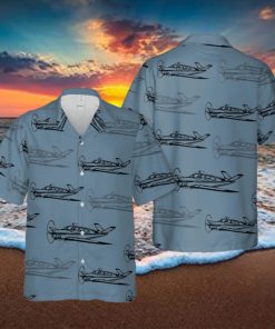 AIRPLAN V_tail Silhouette Hawaiian Shirt
