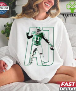 The **AJ Brown Oversized Bootleg NFL Shirt** features a retro-inspired design celebrating the star wide receiver. A stylish and bold choice for fans to showcase their NFL pride!