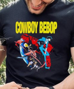 AJ Mendez Wearing Cowboy Bebop Red And Blue T Shirt