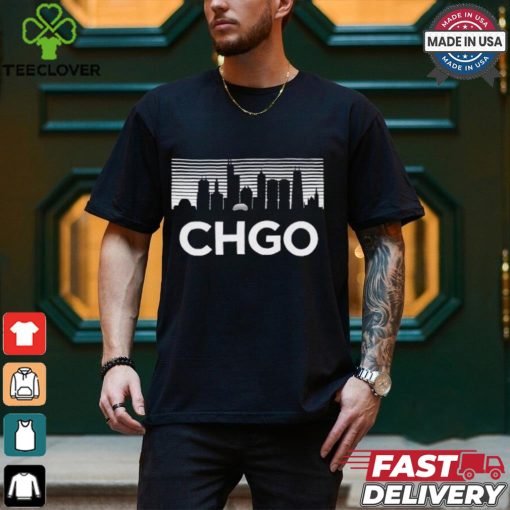 ALLCITY Adult Chicago Skyline Black T Shirt