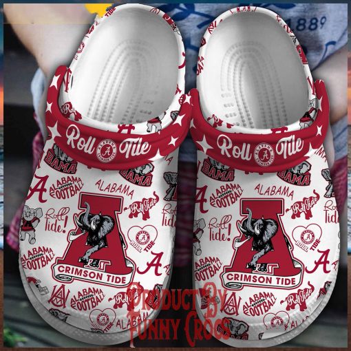 ALabama Crimson Roll Tide Football Crocs Slippers