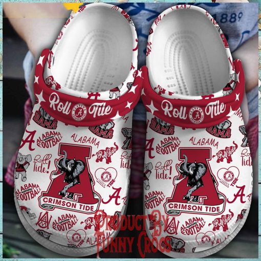 ALabama Crimson Roll Tide Football Crocs Slippers