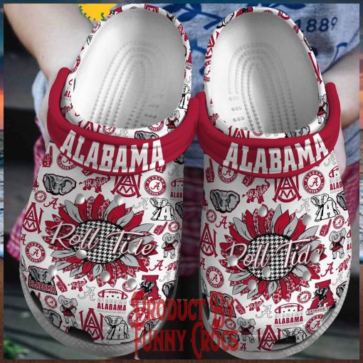 ALabama Crimson Roll Tide Sunflower Crocs Shoes