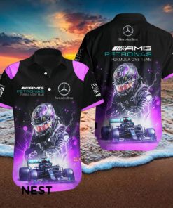 AMG Petronas Formula One Team Lewis Hamilton Purple Hawaiian Set