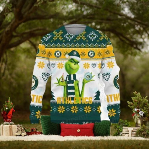 A’S Christmas Sweater Discount Grinch Oakland Athletics Gift