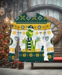 A’S Christmas Sweater Discount Grinch Oakland Athletics Gift