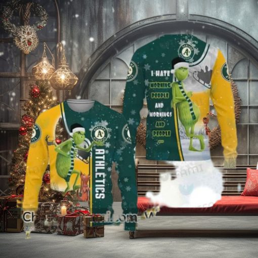 A’S Ugly Christmas Sweater Unbelievable Grinch Max Oakland Athletics Gift