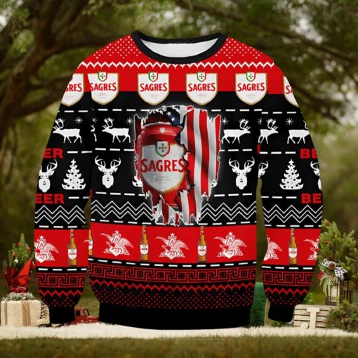 Sagres Beer Ugly Christmas Sweater Xmas 3D Printed Christmas Sweater Gift