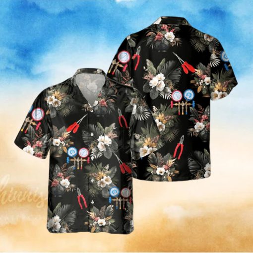 AWESOME HVACTECH  AOP POCKET HAWAIIAN SHIRT
