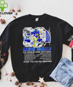 Aaron Donald 99 Los Angeles Rams 2014 2023 thank you for the memories signature hoodie, sweater, longsleeve, shirt v-neck, t-shirt