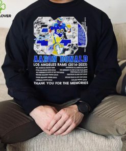 Aaron Donald 99 Los Angeles Rams 2014 2023 thank you for the memories signature hoodie, sweater, longsleeve, shirt v-neck, t-shirt