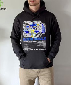 Aaron Donald 99 Los Angeles Rams 2014 2023 thank you for the memories signature hoodie, sweater, longsleeve, shirt v-neck, t-shirt