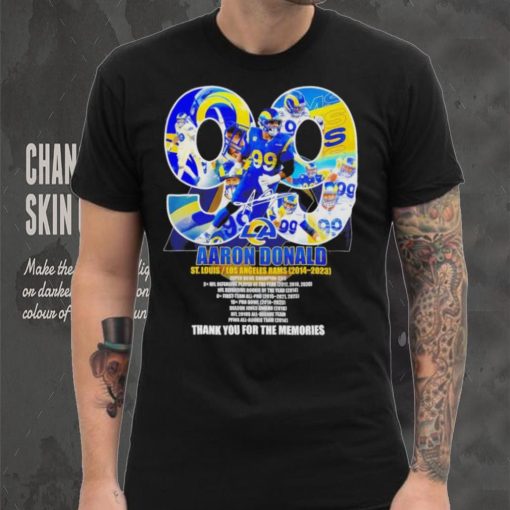 Aaron Donald 99 Los Angeles Rams 2014 2024 thank you for the memories signature shirt