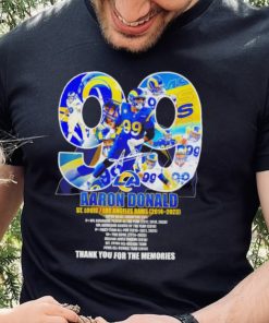 Aaron Donald 99 Los Angeles Rams 2014 2024 thank you for the memories signature shirt