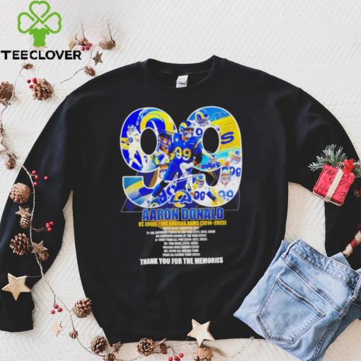 Aaron Donald 99 Los Angeles Rams 2014 2024 thank you for the memories signature shirt