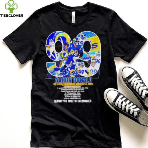 Aaron Donald 99 Los Angeles Rams 2014 2024 thank you for the memories signature shirt