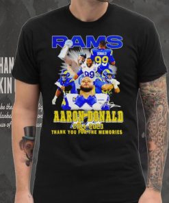 Aaron Donald Los Angeles Rams 2014 2023 signature thank you for the memories shirt