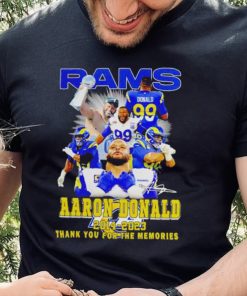 Aaron Donald Los Angeles Rams 2014 2023 signature thank you for the memories hoodie, sweater, longsleeve, shirt v-neck, t-shirt