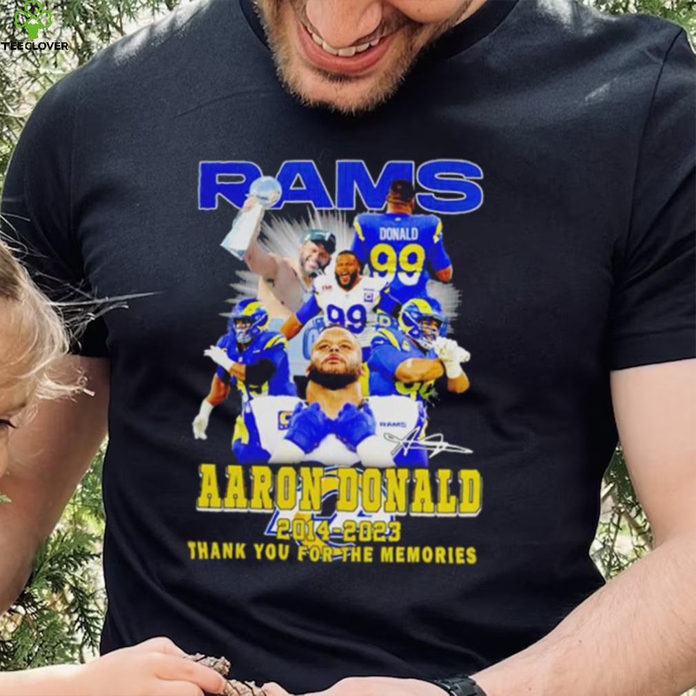 Aaron Donald Los Angeles Rams 2014 2023 signature thank you for the memories shirt Aaron Donald Los Angeles Rams 2014 2023 signature thank you for the memories shirt