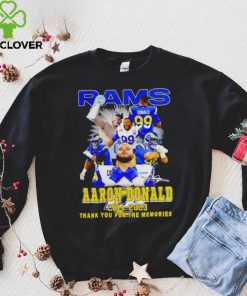 Aaron Donald Los Angeles Rams 2014 2023 signature thank you for the memories hoodie, sweater, longsleeve, shirt v-neck, t-shirt