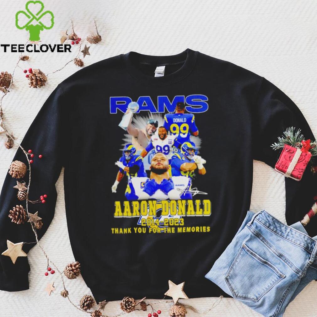 Aaron Donald Los Angeles Rams 2014 2023 signature thank you for the memories shirt Aaron Donald Los Angeles Rams 2014 2023 signature thank you for the memories shirt