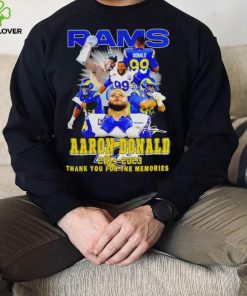 Aaron Donald Los Angeles Rams 2014 2023 signature thank you for the memories hoodie, sweater, longsleeve, shirt v-neck, t-shirt