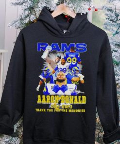 Aaron Donald Los Angeles Rams 2014 2023 signature thank you for the memories shirt