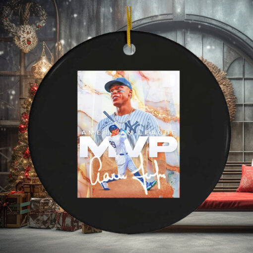 Aaron Judge American League MVP 2024 signature Christmas ornament