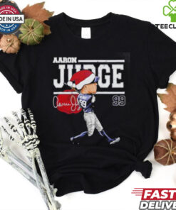 Aaron Judge New York Cartoon Santa Hat Baseball Signature shirt
