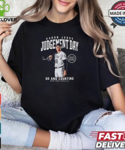 Aaron Judge New York Yankees Judgement day 50 and counting signature shirt 1 Aaron Judge New York Yankees Judgement day 50 and counting signature shirt