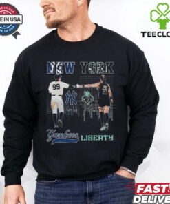 Aaron Judge New York Yankees X Sabrina Ionescu New York Liberty Signatures 2024 T Shirt Black