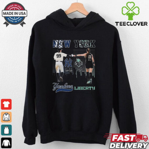 Aaron Judge New York Yankees X Sabrina Ionescu New York Liberty Signatures 2024 T Shirt Black