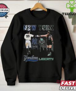 Aaron Judge New York Yankees X Sabrina Ionescu New York Liberty Signatures 2024 T Shirt Black