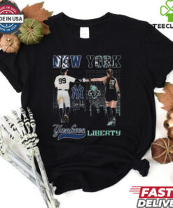 Aaron Judge New York Yankees X Sabrina Ionescu New York Liberty Signatures 2024 T Shirt Black