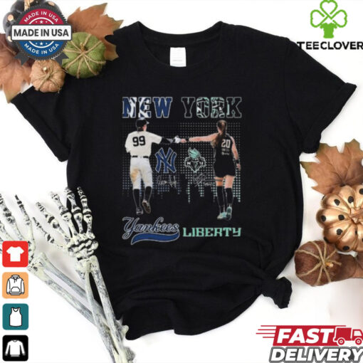 Aaron Judge New York Yankees X Sabrina Ionescu New York Liberty Signatures 2024 T Shirt Black