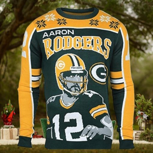 Aaron Rodgers 12 Green Bay Packers Ugly Christmas Sweaters