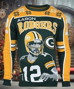 Aaron Rodgers 12 Green Bay Packers Ugly Christmas Sweaters