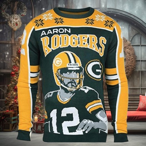 Aaron Rodgers 12 Green Bay Packers Ugly Christmas Sweaters