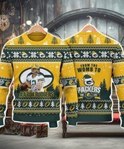 Aaron Rodgers Green Bay Packers Packers For Life NFL Christmas Ugly Sweater