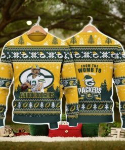 Aaron Rodgers Green Bay Packers Packers For Life NFL Christmas Ugly Sweater