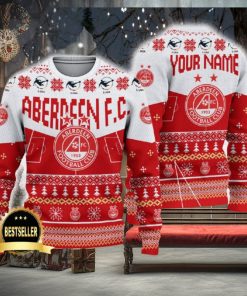 Aberdeen FC Ugly Christmas Sweater Logo Custom Name Gift Fans