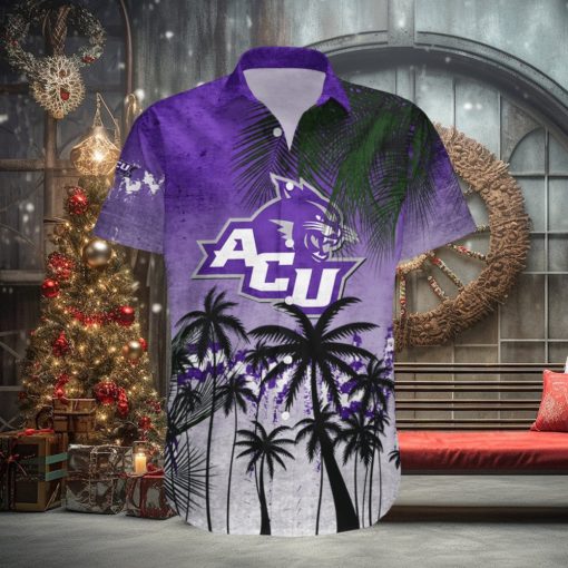 Abilene Christian Wildcats Hawaii Shirt Coconut Tree Tropical Grunge – NCAA