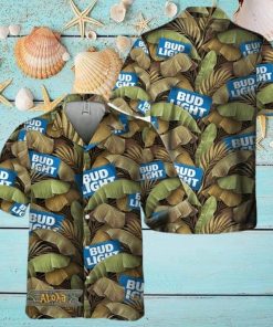 Abstract Banana Leaves Bud Light Hawaiian Shirt For Men And Women Gift Hawaiian Beer