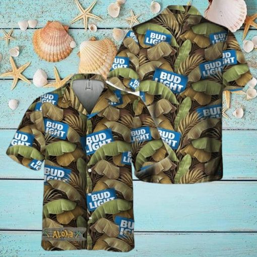 Abstract Banana Leaves Bud Light Hawaiian Shirt For Men And Women Gift Hawaiian Beer