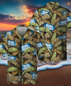 Abstract Banana Leaves Bud Light Hawaiian Shirt For Men And Women Gift Hawaiian Beer