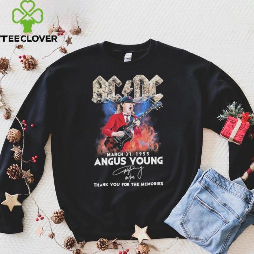 Ac Dc Angus Young March 31, 1955 Thank You For The Memories Signature Shirt