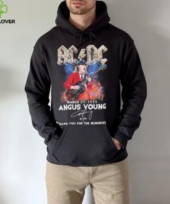 Ac Dc Angus Young March 31, 1955 Thank You For The Memories Signature Shirt